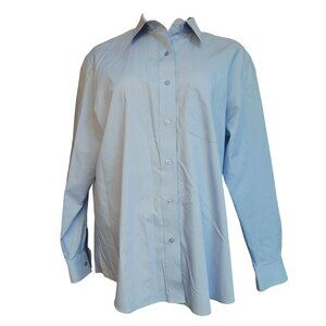 Foxcraft Women's Light Blue Wrinkle-Free Classic Fit Button Down Dress Shirt 18